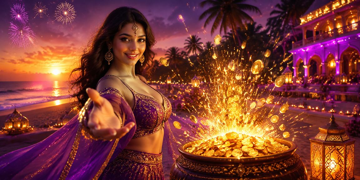 Casino entertainment during Diwali festival at Goa beach