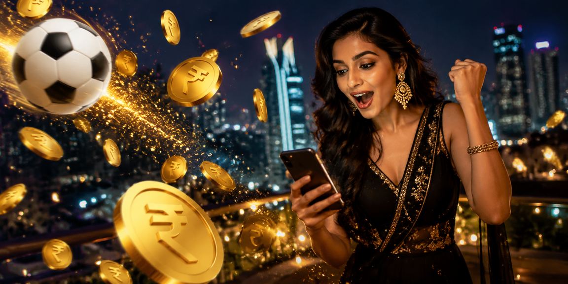 India football football betting scene with rupee currency sign